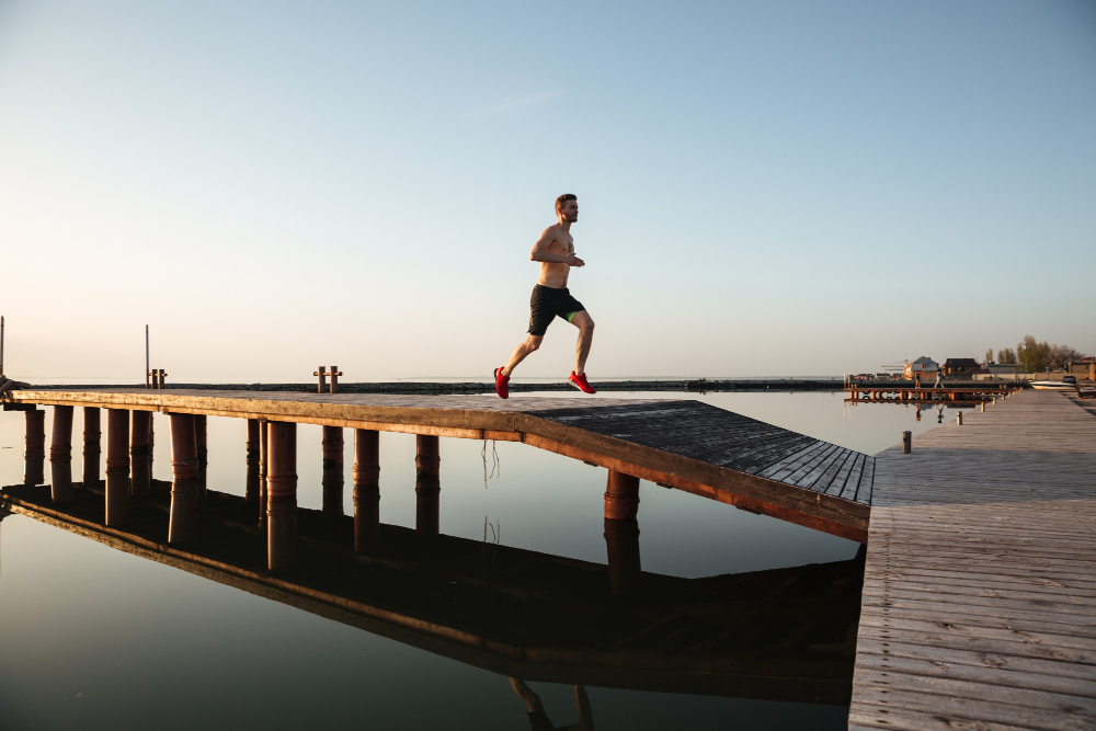 Runner on an outdoor pitch